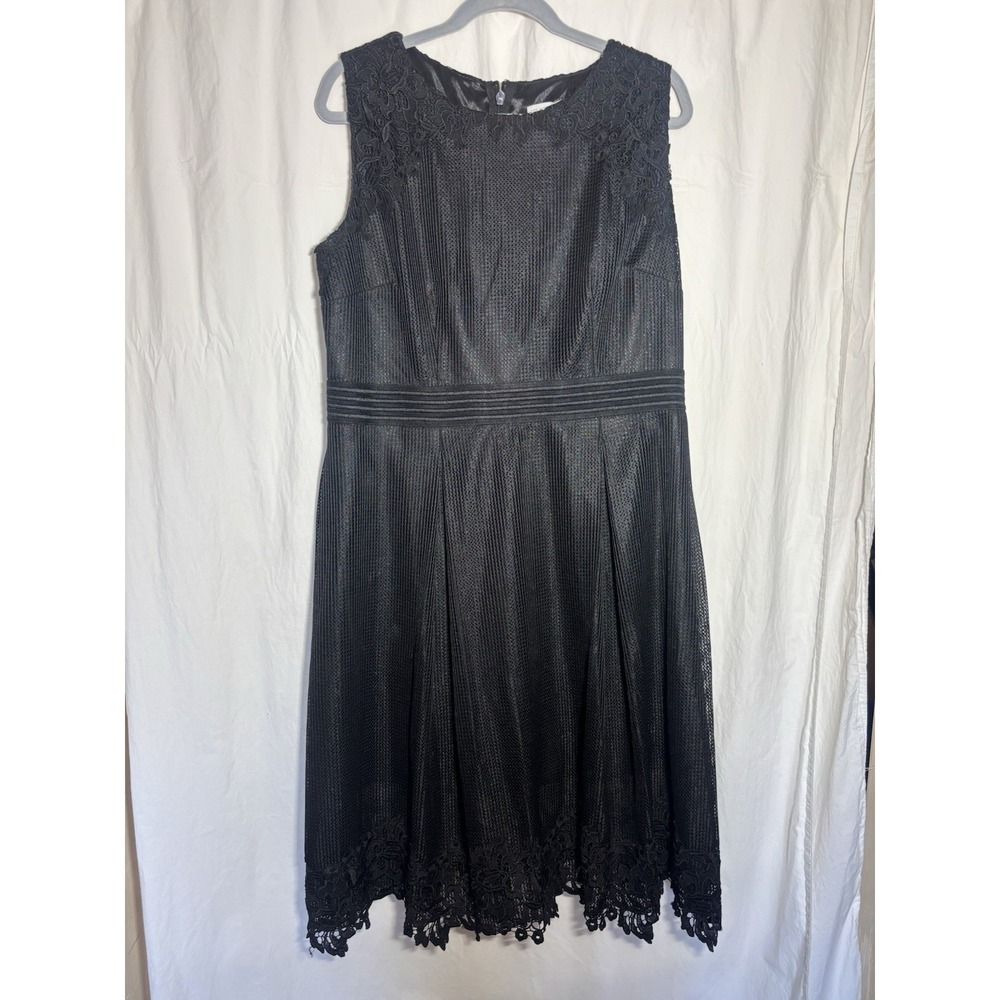 NY&C New York & Company Black Sleeveless Lace Lined Dress Size XL C27
